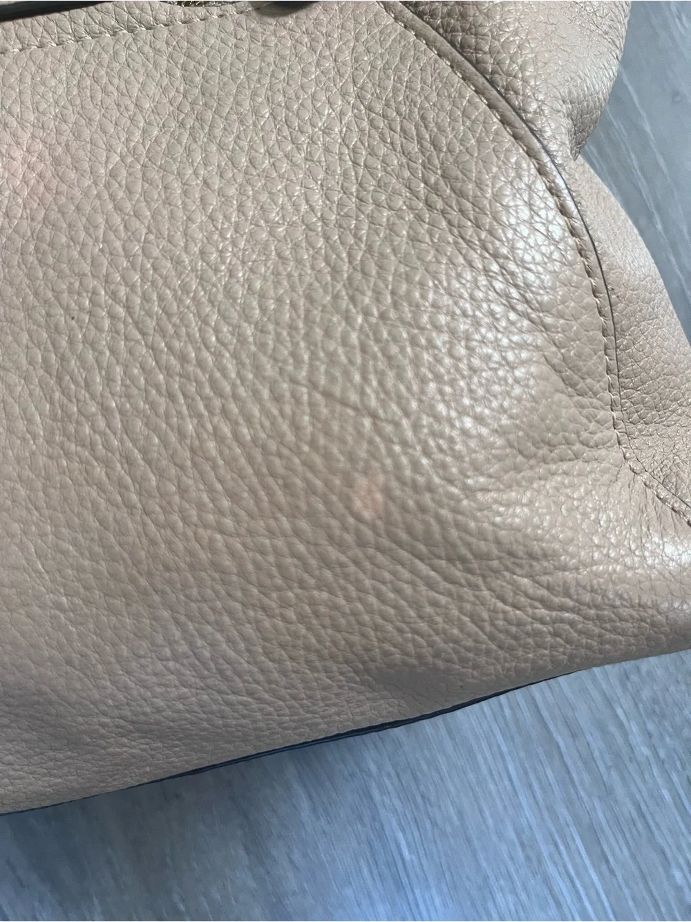 Coach Taupe Pebbled Leather Shoulder Satchel